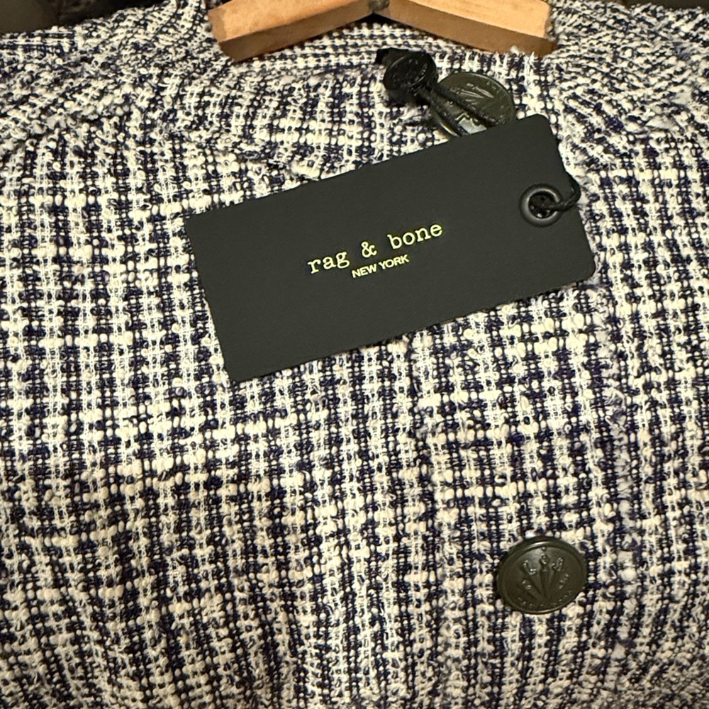 rag & bone Navy and White Tweed Blazer - Picture 5 of 8